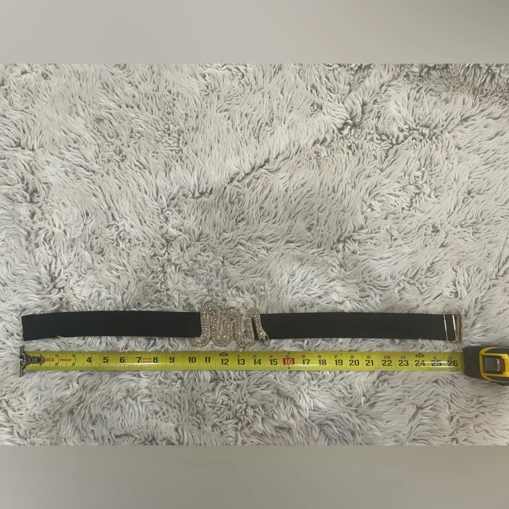 🐍 Glamorous Gold and Black Snake Rhinestone Belt - Picture 9 of 10
